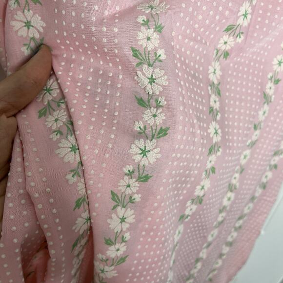 VTG 60s-70s Coat House Dress Women Large Pink White Daisies Robe Mrs Maisel - Picture 5 of 10